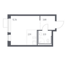 Планировка студии(квартира) площадью 22.26 квадратных метров в “ЖК Молжаниново”