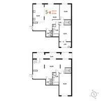 Планировка 4+ комнатной(квартира) площадью 157.8 квадратных метров в “ЖК Новое Летово”