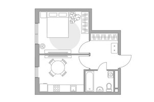 Планировка однокомнатной(квартира) площадью 36.26 квадратных метров в “ЖК Нижегородская от Гранель”