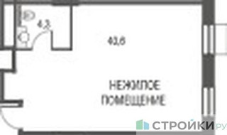 Планировка студии(квартира) площадью 45 квадратных метров в “ЖК Резиденции Архитекторов”