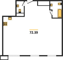 Планировка двухкомнатной(квартира) площадью 72.4 квадратных метров в ЖК “ЖК Dream Towers (Дрим Тауэрс)”