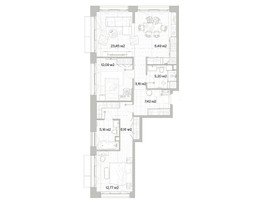 Планировка двухкомнатной(квартира) площадью 83.9 квадратных метров в “Архитектурный проект Мыс”