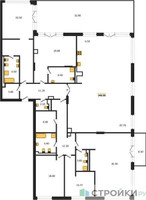 Планировка 4+ комнатной(квартира) площадью 354 квадратных метров в “ЖК Вишневый сад”