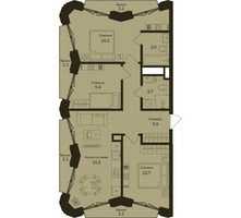 Планировка трехкомнатной(квартира) площадью 78.8 квадратных метров в “ЖК Дом на Часовой”