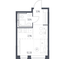 Планировка студии(квартира) площадью 22.29 квадратных метров в “ЖК Богдановский Лес”