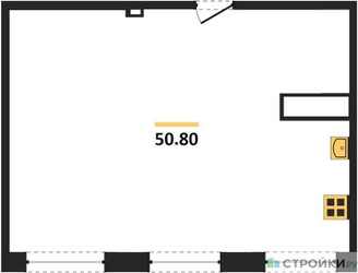 Планировка двухкомнатной(квартира) площадью 50.2 квадратных метров в ЖК “ЖК Легендарный квартал на Ботаническом саду”