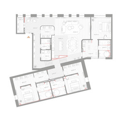 Планировка трехкомнатной(квартира) площадью 241.9 квадратных метров в ЖК “ЖК Николь”
