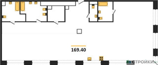 Планировка 4+ комнатной(квартира) площадью 169.4 квадратных метров в “ЖК Коллекция Лужники”