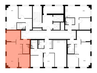 Планировка двухкомнатной(квартира) площадью 48.4 квадратных метров в ЖК “ЖК Онежский вал”