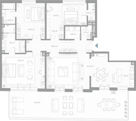 Планировка трехкомнатной(квартира) площадью 192.7 квадратных метров в ЖК “ЖК Николь”