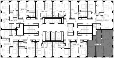 Планировка трехкомнатной(квартира) площадью 81.5 квадратных метров в ЖК “ЖК SET (Сет)”