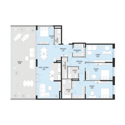 Планировка 4+ комнатной(квартира) площадью 199.7 квадратных метров в ЖК “Клубный квартал Садовническая 69”