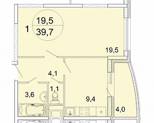 Планировка двухкомнатной(квартира) площадью 61.3 квадратных метров в ЖК “ЖК Весна (Ивантеевка)”