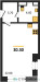 Планировка студии(квартира) площадью 30.3 квадратных метров в “ЖК МАРК”