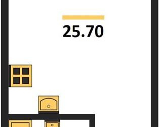 Планировка студии(квартира) площадью 25.7 квадратных метров в ЖК “ЖК Voxhall (Воксхолл)”