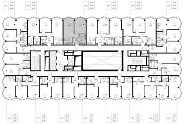 Планировка однокомнатной(квартира) площадью 44 квадратных метров в ЖК “Дом премиум-класса МИРА”