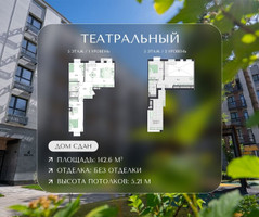 Планировка 4+ комнатной(квартира) площадью 142.6 квадратных метров в “ЖК Театральный”