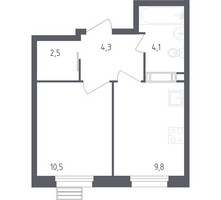 Планировка однокомнатной(квартира) площадью 31.1 квадратных метров в “ЖК ЭкоБунино (Южное Бунино)”