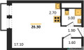 Планировка квартиры Студия (Квартиры)26.3