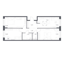 Планировка трехкомнатной(квартира) площадью 80.17 квадратных метров в “ЖК Пригород Лесное”