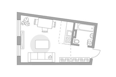 Планировка студии(квартира) площадью 29.06 квадратных метров в ЖК “ЖК Аникеевский”