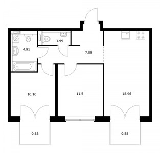 Планировка квартиры, ID 61526