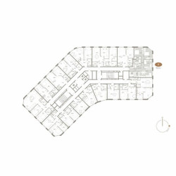 Планировка 4+ комнатной(апартаменты) площадью 100.3 квадратных метров в ЖК “ЖК D'ORO MILLE (Доро Милле)”