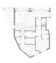 Планировка двухкомнатной(квартира) площадью 149.4 квадратных метров в ЖК “ЖК Николь”