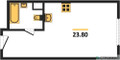 Планировка студии(квартира) площадью 23.8 квадратных метров в “ЖК Одинград. Квартал Семейный”