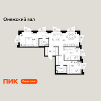 Планировка трехкомнатной(квартира) площадью 79.1 квадратных метров в “ЖК Онежский вал”