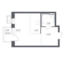 Планировка студии(квартира) площадью 26.82 квадратных метров в “ЖК Рублевский Квартал”