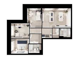 Планировка трехкомнатной(квартира) площадью 73 квадратных метров в ЖК “ЖК Алтуфьевское 53”