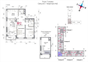 Планировка трехкомнатной(квартира) площадью 115.8 квадратных метров в “ЖК Art (АРТ)”