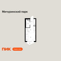 Планировка студии(квартира) площадью 20.2 квадратных метров в “ЖК Мичуринский Парк”