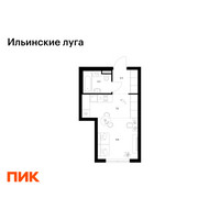 Планировка студии(квартира) площадью 24.2 квадратных метров в “ЖК Ильинские луга”