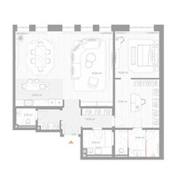 Планировка однокомнатной(квартира) площадью 123.1 квадратных метров в “ЖК Николь”