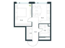 Планировка однокомнатной(квартира) площадью 34.6 квадратных метров в “ЖК Левел Нижегородская”