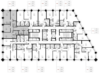 Планировка трехкомнатной(квартира) площадью 92 квадратных метров в ЖК “Дом премиум-класса МИРА”
