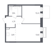 Планировка однокомнатной(квартира) площадью 36.65 квадратных метров в “ЖК Рублевский Квартал”