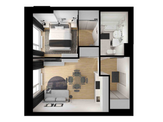 Планировка однокомнатной(квартира) площадью 36.6 квадратных метров в ЖК “ЖК Ильинские луга”