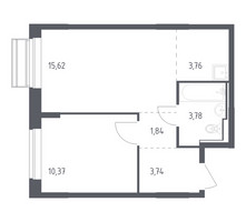 Планировка однокомнатной(квартира) площадью 39.11 квадратных метров в “ЖК Рублевский Квартал”