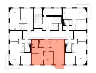 Планировка двухкомнатной(квартира) площадью 62.1 квадратных метров в ЖК “ЖК Онежский вал”
