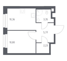 Планировка однокомнатной(квартира) площадью 32.51 квадратных метров в “ЖК ЭкоБунино (Южное Бунино)”