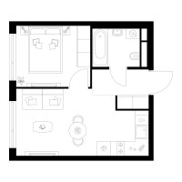 Планировка однокомнатной(квартира) площадью 32.2 квадратных метров в “Квартал Мит”