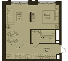 Планировка студии(квартира) площадью 40.7 квадратных метров в “ЖК Дом на Часовой”