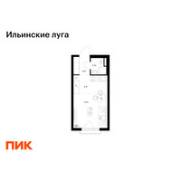 Планировка студии(квартира) площадью 23.15 квадратных метров в “ЖК Ильинские луга”
