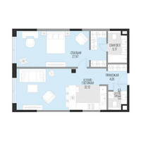 Планировка 4+ комнатной(квартира) площадью 72.6 квадратных метров в “Клубный квартал Садовническая 69”