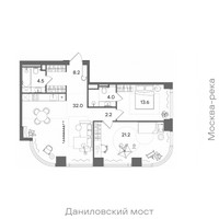 Планировка двухкомнатной(квартира) площадью 85.7 квадратных метров в “ЖК СТОУН Блик”