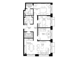 Планировка трехкомнатной(квартира) площадью 95.68 квадратных метров в “Архитектурный проект Мыс”