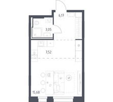 Планировка студии(квартира) площадью 32.42 квадратных метров в “ЖК Заречье Парк”